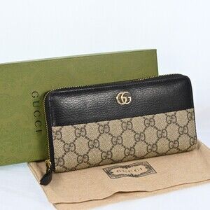Auth Gucci Gg Marmont Round Zipper Long #196282G32B